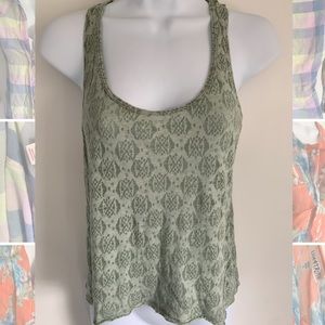 Hollister Light Green Pattern Tank